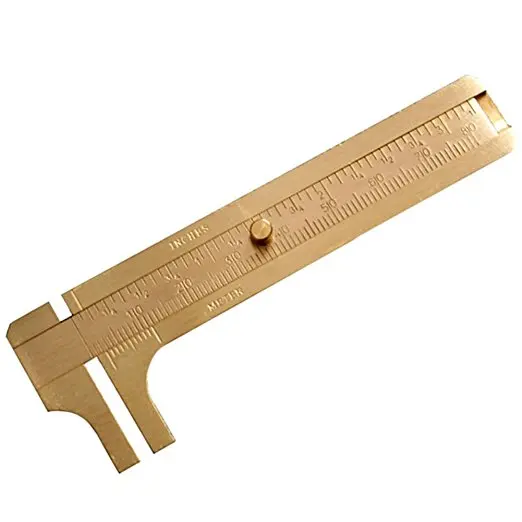 80mm 120mm Portable Mini Slide Solid Copper Brass Pocket Double Scale Outside Measuring Ruler Gauge Vernier Caliper