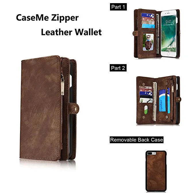 Leather Wallet Magnetic Phone Case Detachable Case with Card Holder Flip Cover for iPhone 7/7plus/8/8plus/XR/XS MAX/XS