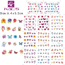 BLE1951 1961 beautiful Butterfly colorful flowers Series Water decal Nail Stickers France design nail art flower