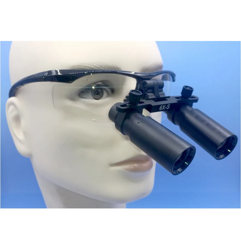 Бинокулярные стоматологические лупы 6X с повязкой на голову, хирургическая и медицинская стоматология, рабочее расстояние 280-380 мм