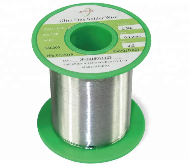 Sn96.5Ag3.0Cu0.5 Lead Free 0.1mm solder wire with flux cored
