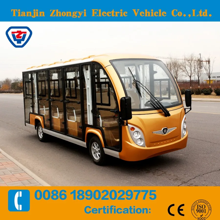 Hot selling electric sightseeing car with CE certificate 14 seater