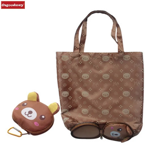 Osgoodway Мультфильм Аниме складной Торговый Tote многоразовая эко-сумка панда лягушка, Свинья медведь Водонепроницаемая хозяйс