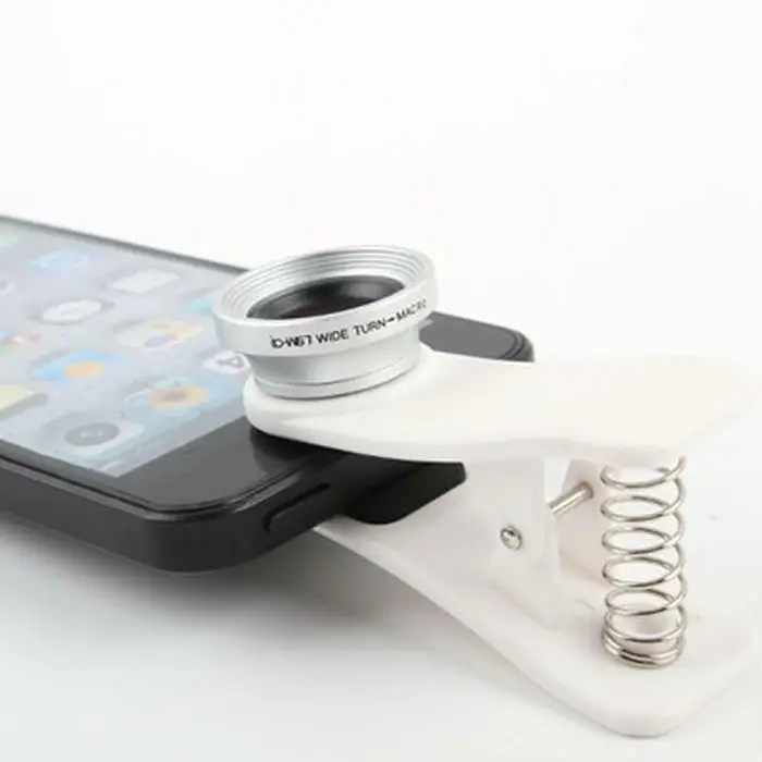 Для iPhone 5 / Samsung / HTC мобильных телефонов Universal Clip Объектив широкоугольный 0.67x + макро объектив
