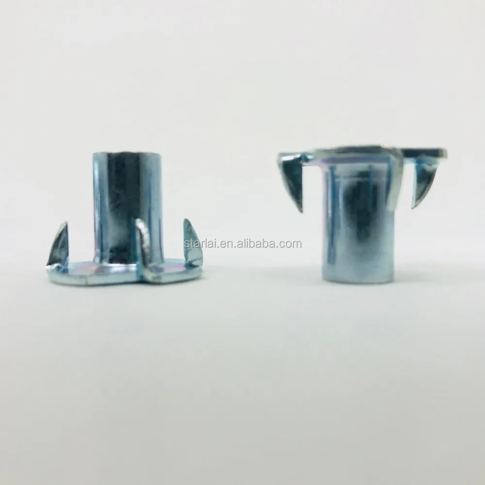 M6 M8 T Nuts with 4 Prongs Metric Steel Nuts with 1/4 Thread Size M4 Thread and Zinc Plated Surface Treatment