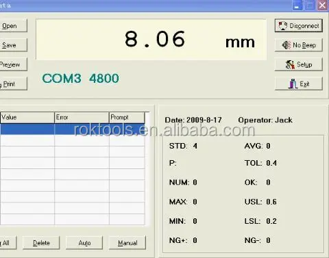 Интерфейс и программное обеспечение для цифровых индикаторов подходит для RS232