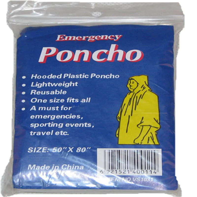 Transparent light weight printed raincoat /rain poncho for adults