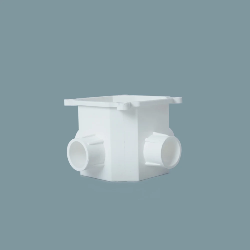 High Quality CPVC Four Way Deep Round Junction Box for electrical conduits