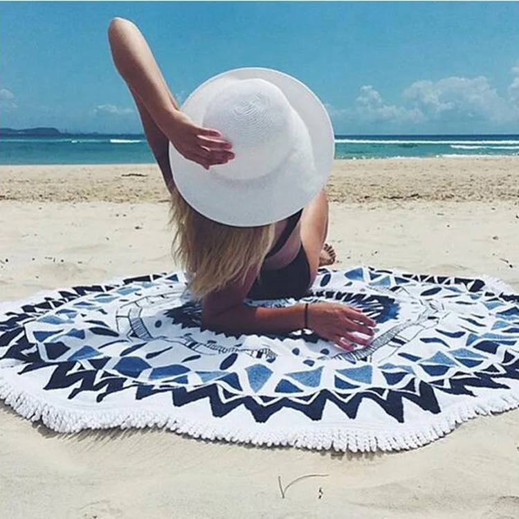 Cheap Price Round Beach Towel 100% Cotton Large Beach Towel