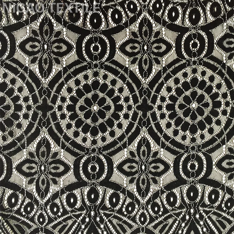 
Flower Pattern Eyelash Multicolor Fashion Style Nylon Cotton Knitting Lace Fabric French Tulle Net Lace Garment Knitted Guipure 