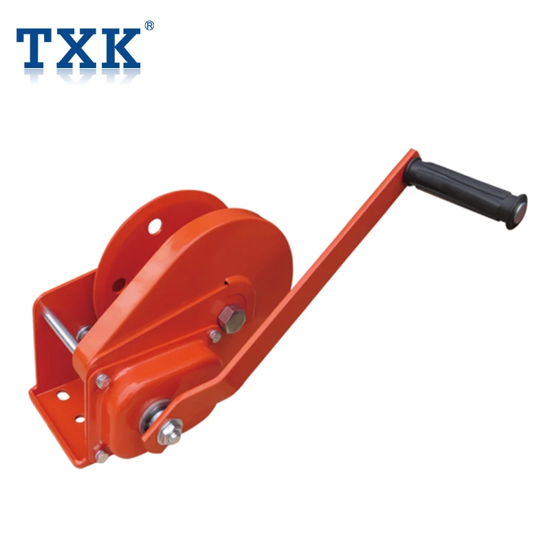 China supplier 1200LBS stainless steel braked portable hand winch with strap