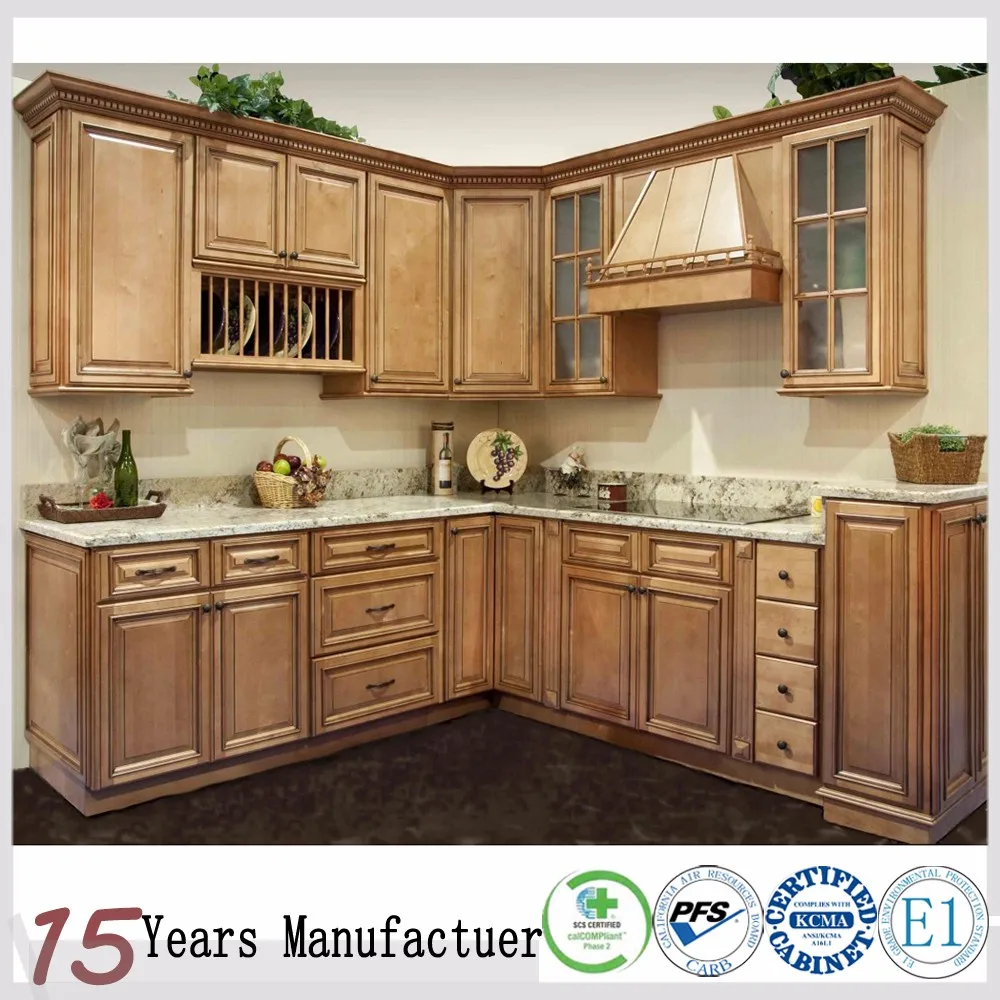 
European Solid Wood Luxury Custom Kitchen Cabinets Design Made In China 