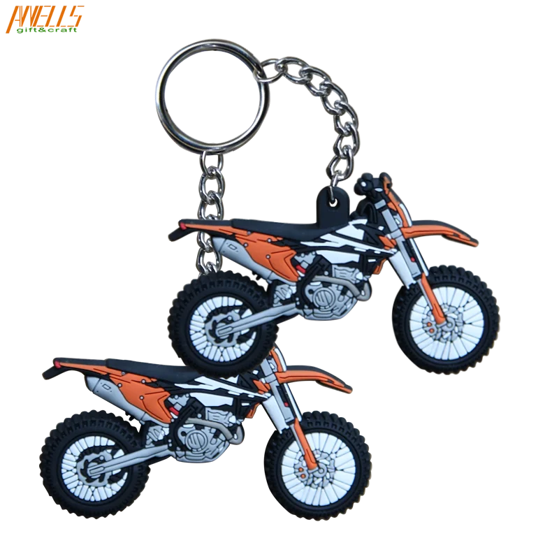 Motorcycle Model Cool Rubber Keyring Motorbike Racing Car Keychain 3D PVC