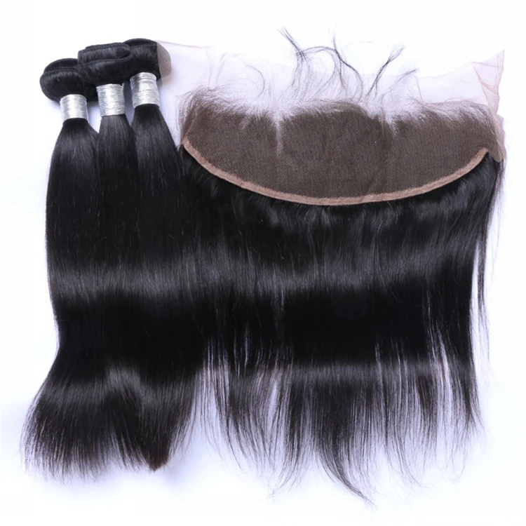 Free Sample Best selling straight Brazilian human hair 360 lace frontal with bundles