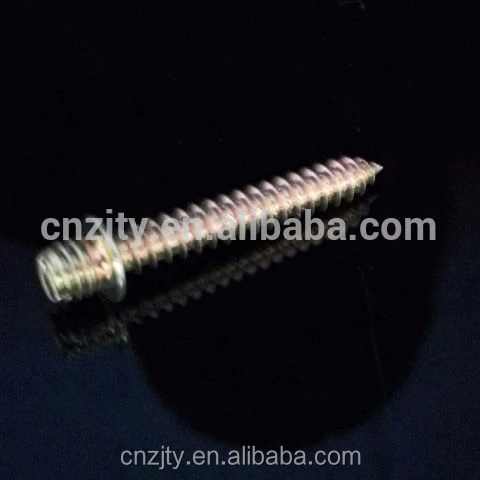 Brass plated Stud Bolt with nail point Double threaded with washer in good quality