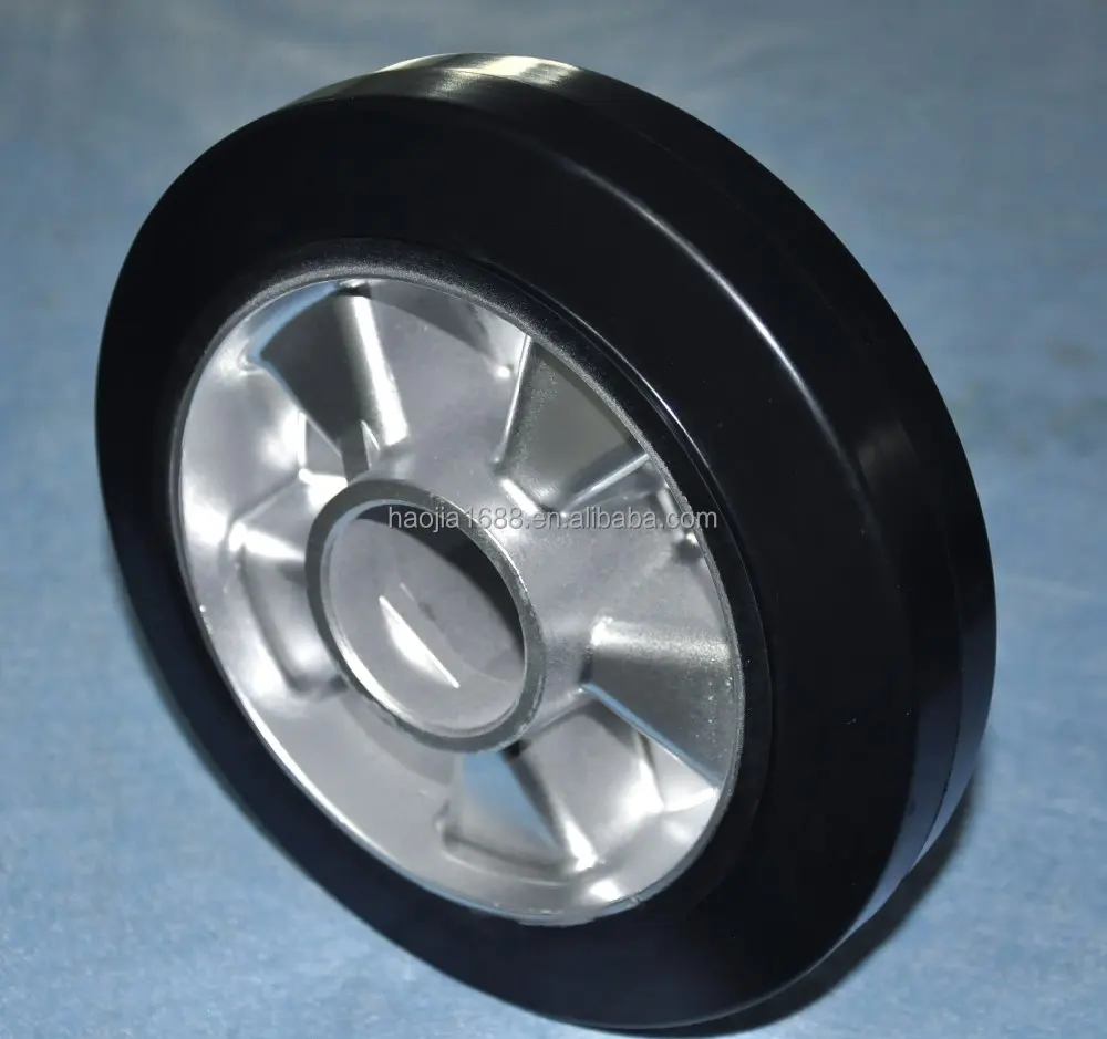200X50 heavy duty aluminum core rubber casters