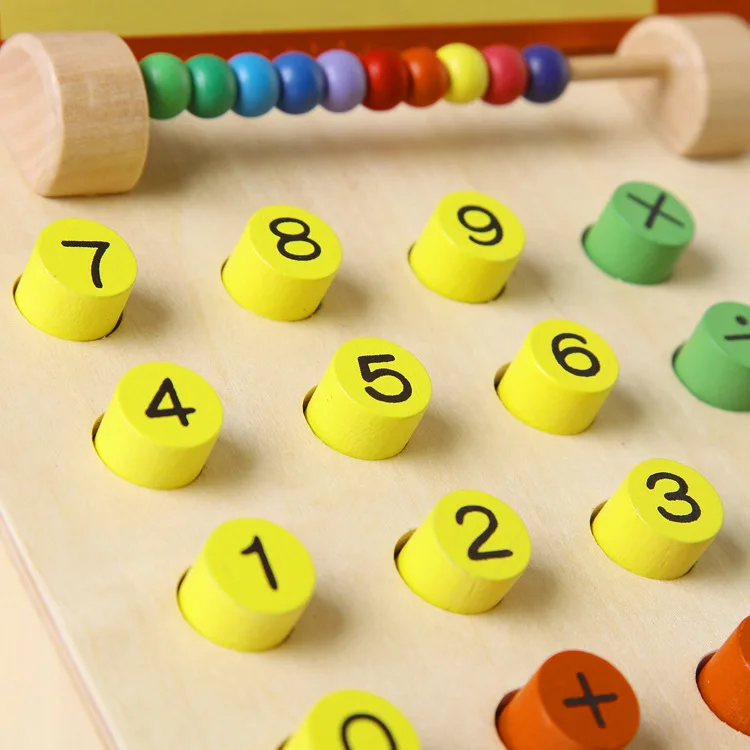 Wooden Toy Cash Register with Coins and Dollars;Pretended Wooden Counting Toy