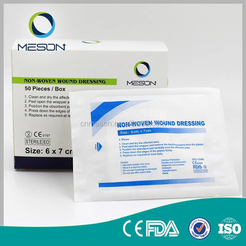 medical sterile nonwoven absorbent surgical adhesive plaster wound dressing pad