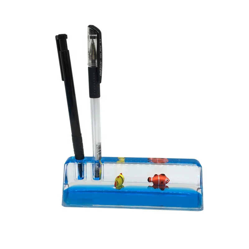 Небольшой Moq акриловый жидкий плавающий держатель ручки и вес бумаги