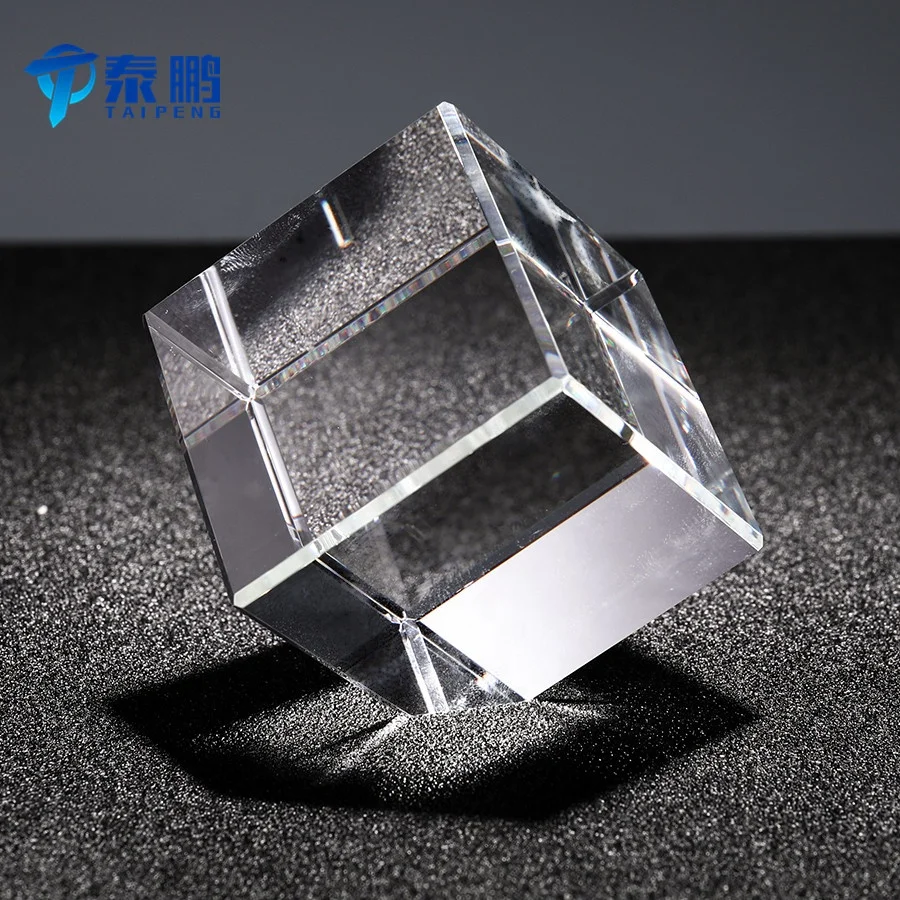 
RTS Wholesale k9 3d laser blank crystal cube paperweight for engraving 2D or 3D picture 