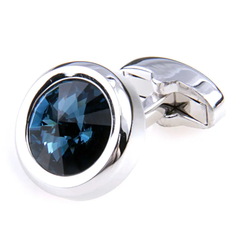 Elegant Shiny  Dark Green  Crystal Circular Cufflinks Wedding Cufflinks for Men