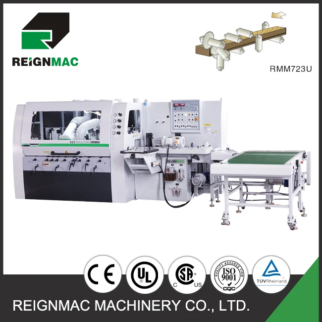 Flooring machine 7 spindle Four Sided moulder / four side planer - Reignmac