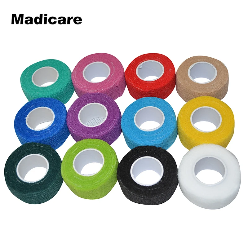 Самоклеящиеся когезионные повязки x5yds 24 рулона 1 дюйм лента для пальцев радужного цвета оказания первой помощи самоклеющиеся