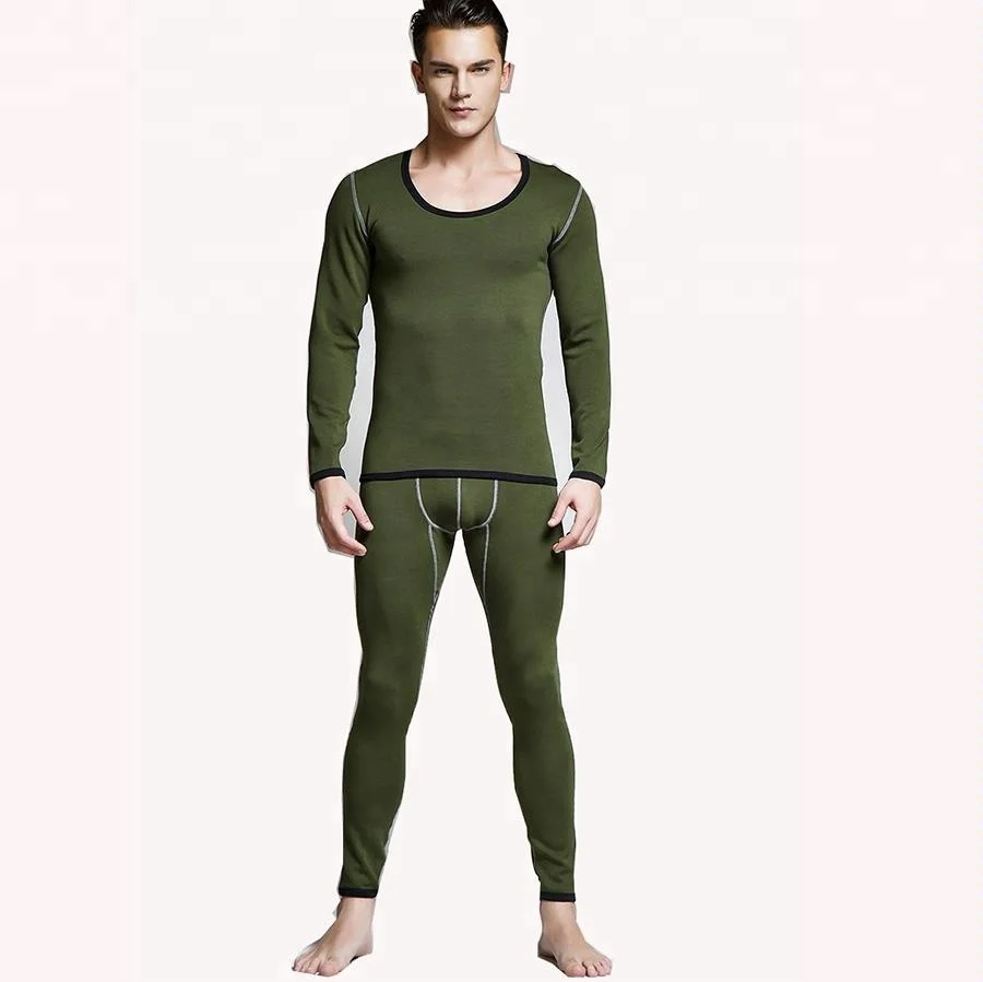 Комплект термобелья мужской, плюшевый шейный воротник, спортивный ветрозащитный термокостюм