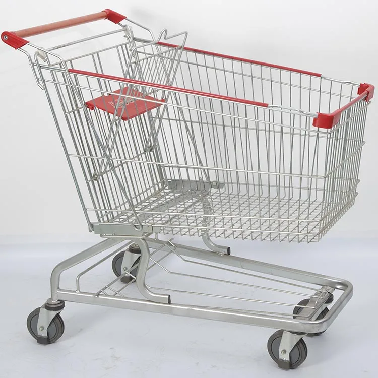 Grocery galley store Warehousing 4 wheel supermarket shopping trolley cart