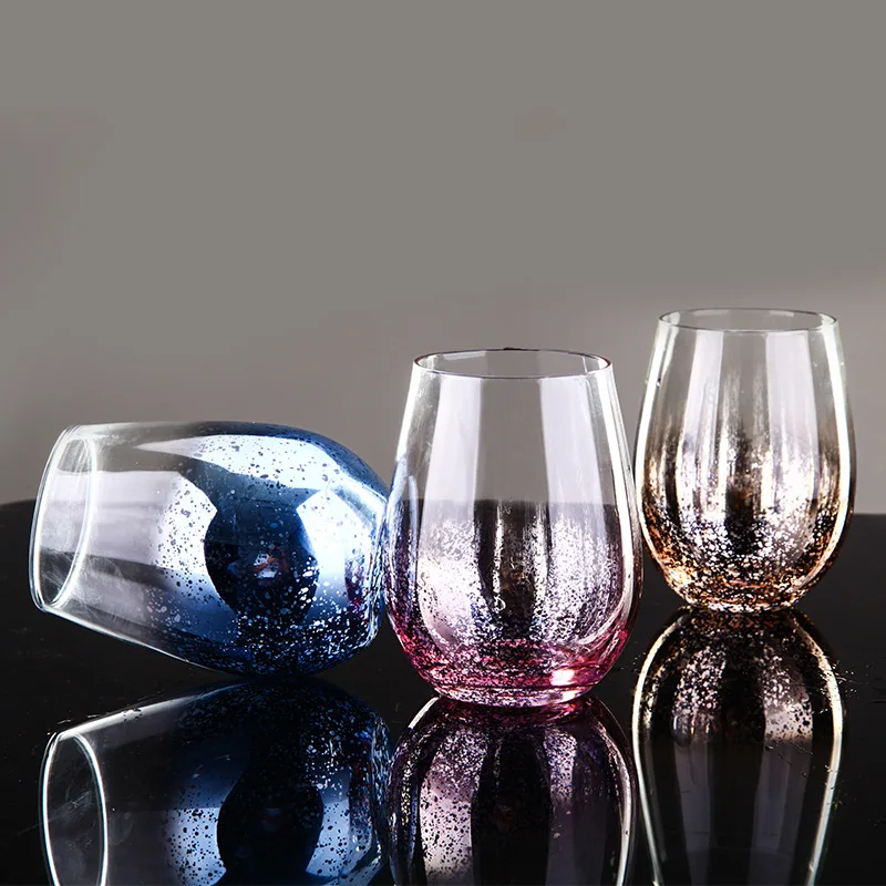 Glitter juice glass cup creative egg shaped coffee cup glass