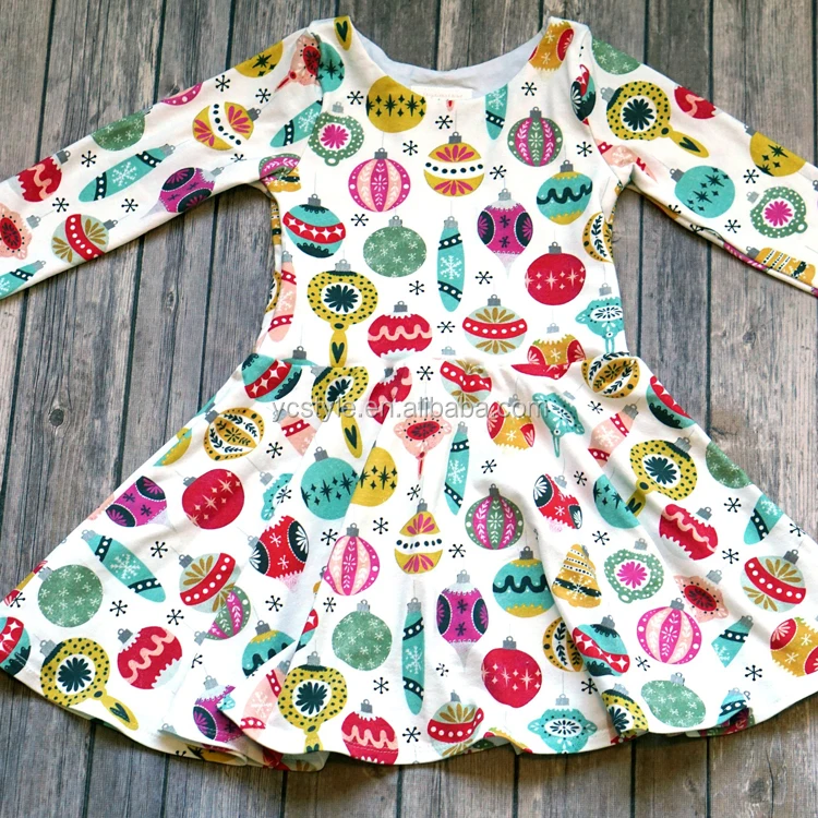 
boutique long sleeve twirl dress for toddler girls,adorable easter dress with beautiful print for girls birthday 