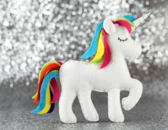 
Home Decoration Wool unicorn Felt fabric Stuffed Toy with Free Sample Custom Cute Soft Toy Plush Unicorn 
