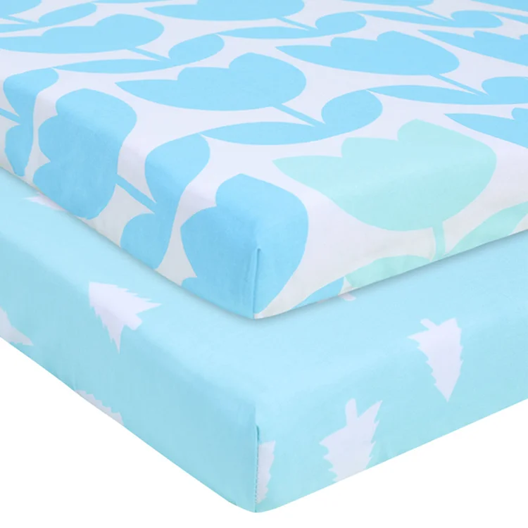 OEM service For Baby Girl boy best sales Set 2 Pack 100% woven Cotton baby Crib Sheets