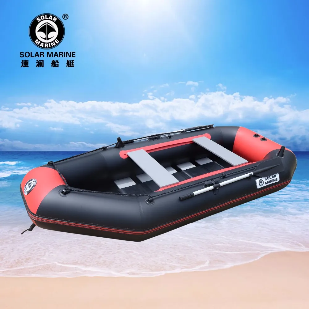 SolarMarine D270-1 Solar Marine 2.7m Wood Floor Thick 0.9mm PVC Inflatable Fishing Kayak Leisure Rowing Rubber Boat