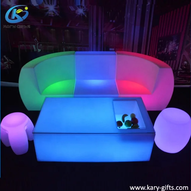 Top warranty event round coffee shop led furniture table furniture led