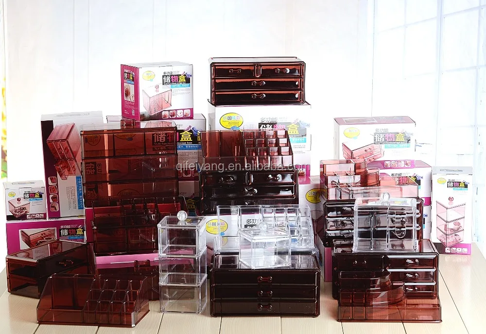 Good selling 100% factory acrylic makeup organizer/acrylic makeup storage boxes/mac foundation makeup