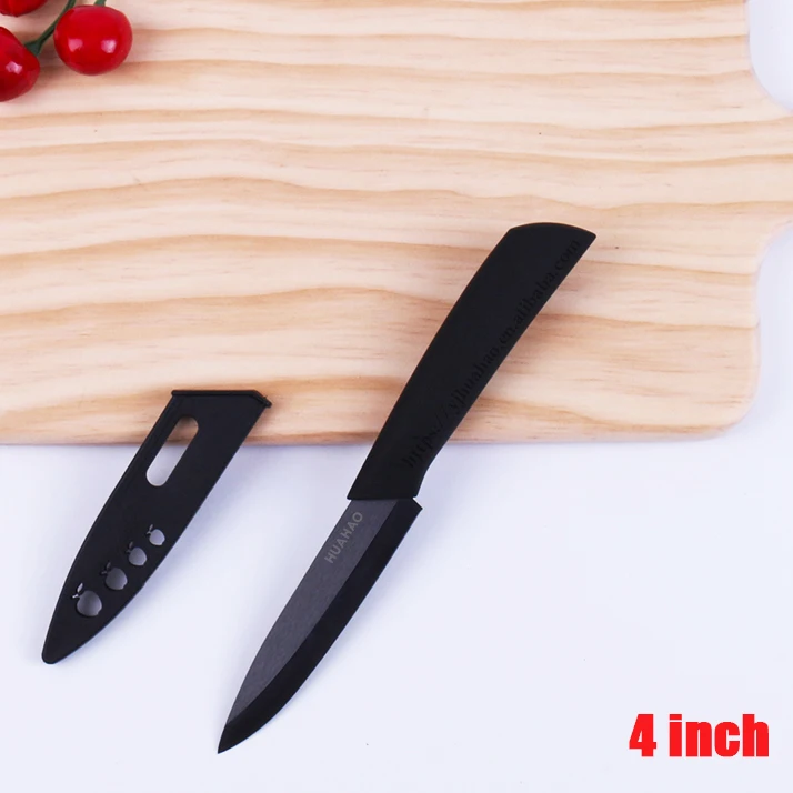 Высокое качество 7 дюймов черный керамический нож santoku шеф-повара с ножи оболочка