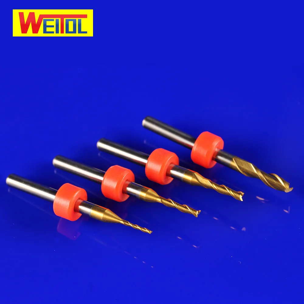 3.175 mm PCB Titanium coating drill bit with positioning ring corn router bit