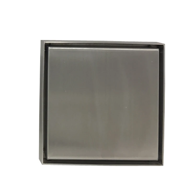 
15*15cm Square Shower Floor Drain with Tile Insert Grate Removable Cover Hair Catcher Strainer Matte Plated Finish Anti Clogging 