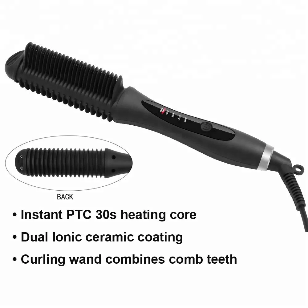 2- in-1  Hair straightener Curling iron brush With Triangle Brush Popular 25mm house-hold hair straightening brush detangling ha