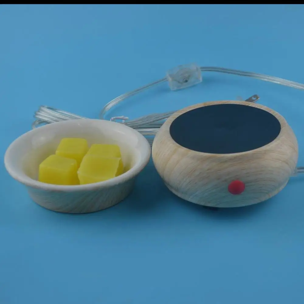 Wood Grain surface Plug in Electric Ceramic Wax Melt Warmer Aroma diffuser