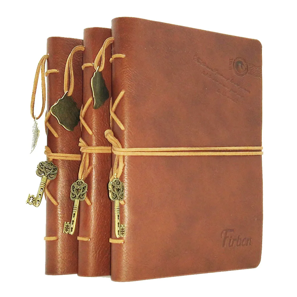 A5 Custom Logo Debossed Vintage Soft PU Leather Cover Traveler Notebook sketchbook