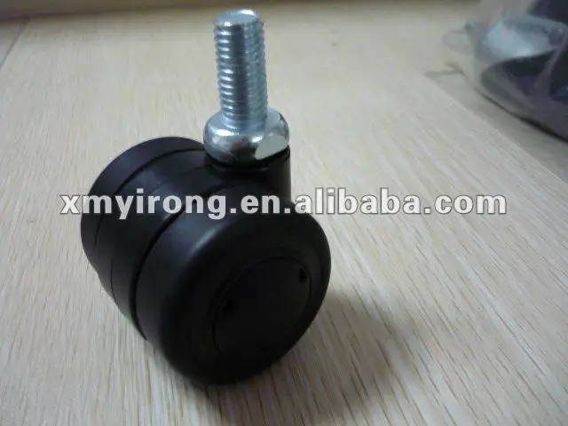 колеса 50мм нейлона близнецов черные колеса& ролики с тормозом или разблокировки ролик с стволовые винт и резьбовой стержень