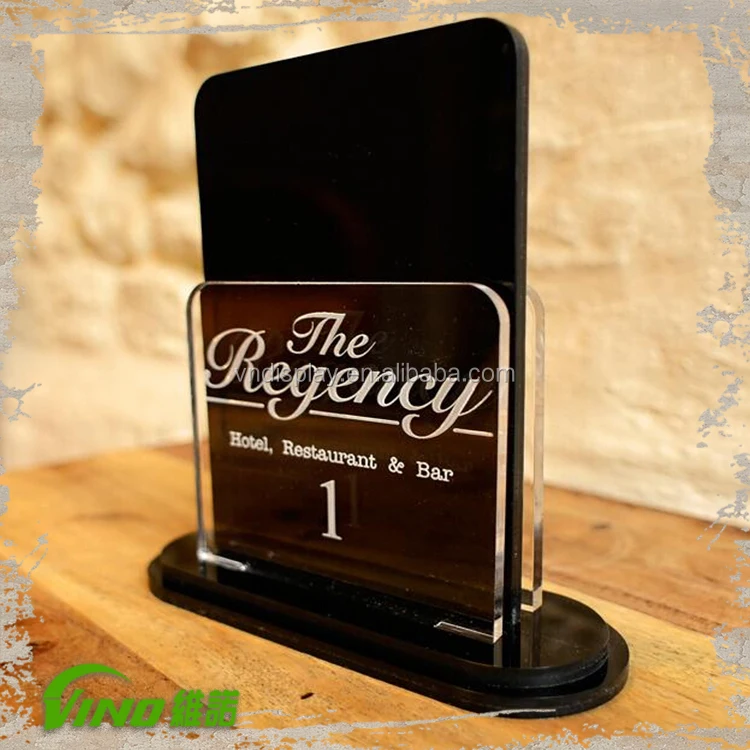 Good Quality wooden menu stand Restaurant food menu display menu holder stand