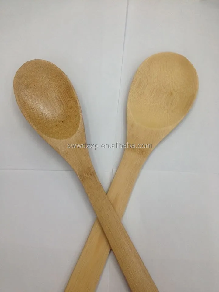 Eco-friendly long handle bulk 13 inch 14 inch bamboo spoons bamboo cooking spoon  for sale