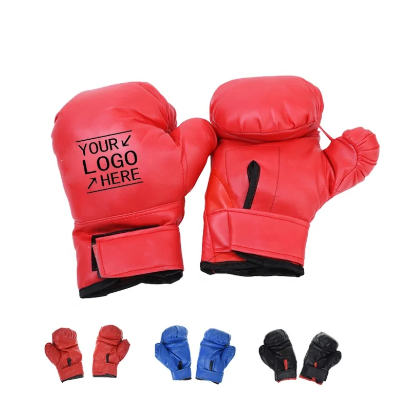 Оптовая продажа, боксерские перчатки из полиуретана с пользовательским логотипом для любительских тренировок и профессиональных боксерских мероприятий, подходят для взрослых и детей