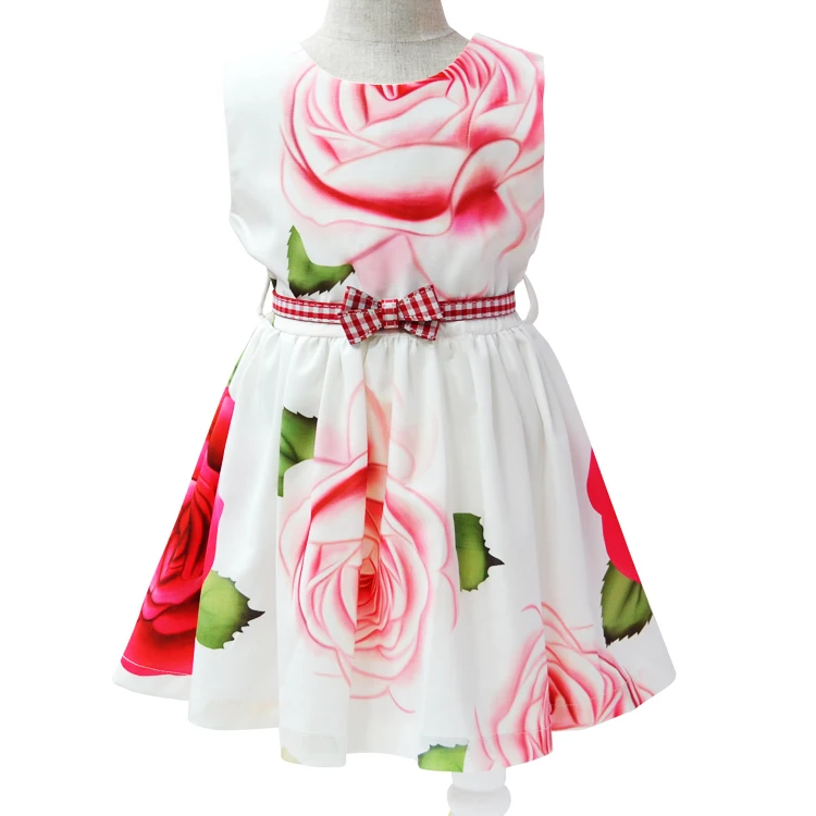 Latest Children Fashion Frock Designs Kids Rose Flower Fancy Dress