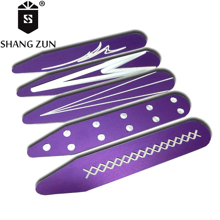 
Personalized metal collar stays aluminum colorful engraved collar stiffeners business collar inserts with box 20 PCS 