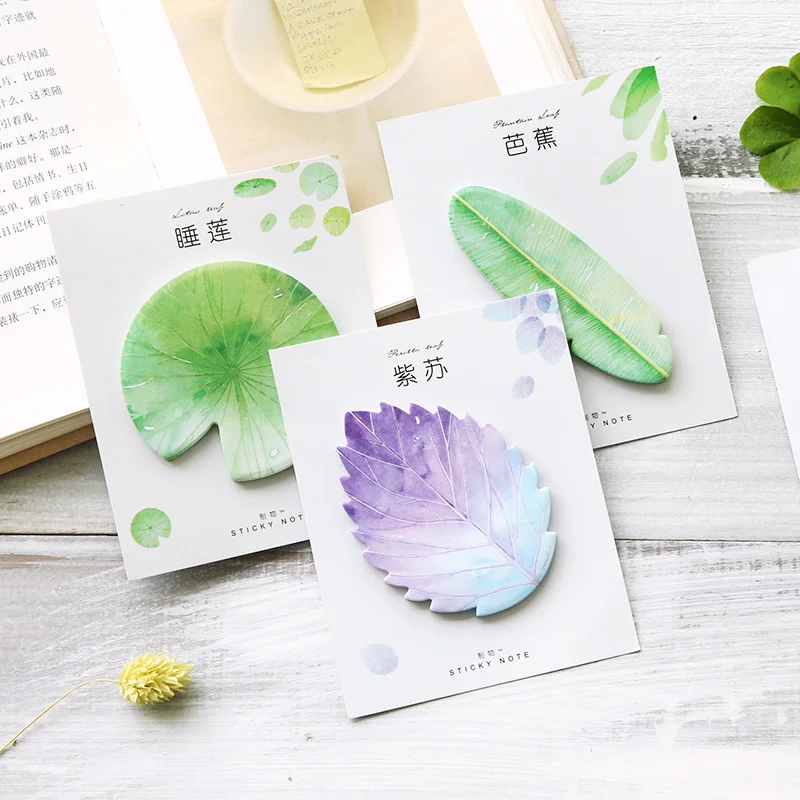wholesale student stationery natural leaf paper sticky note