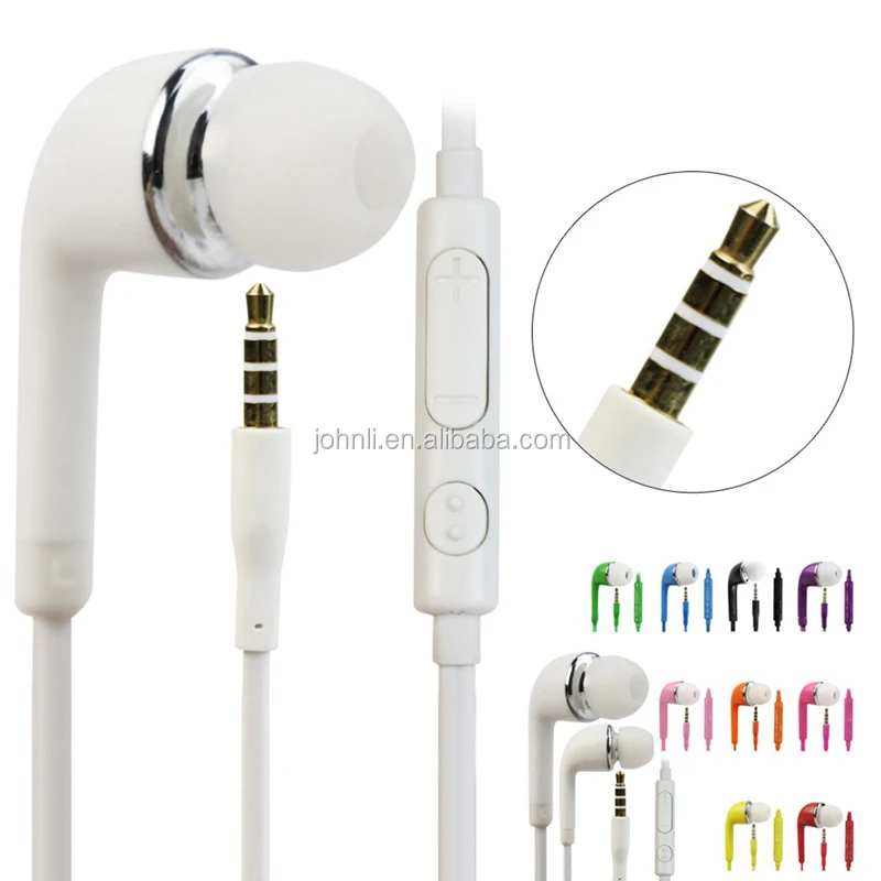 Colorful earphone for Samung galaxy J5 S4 mobile phone 3.5mm Connectors in-ear headset wired headphone